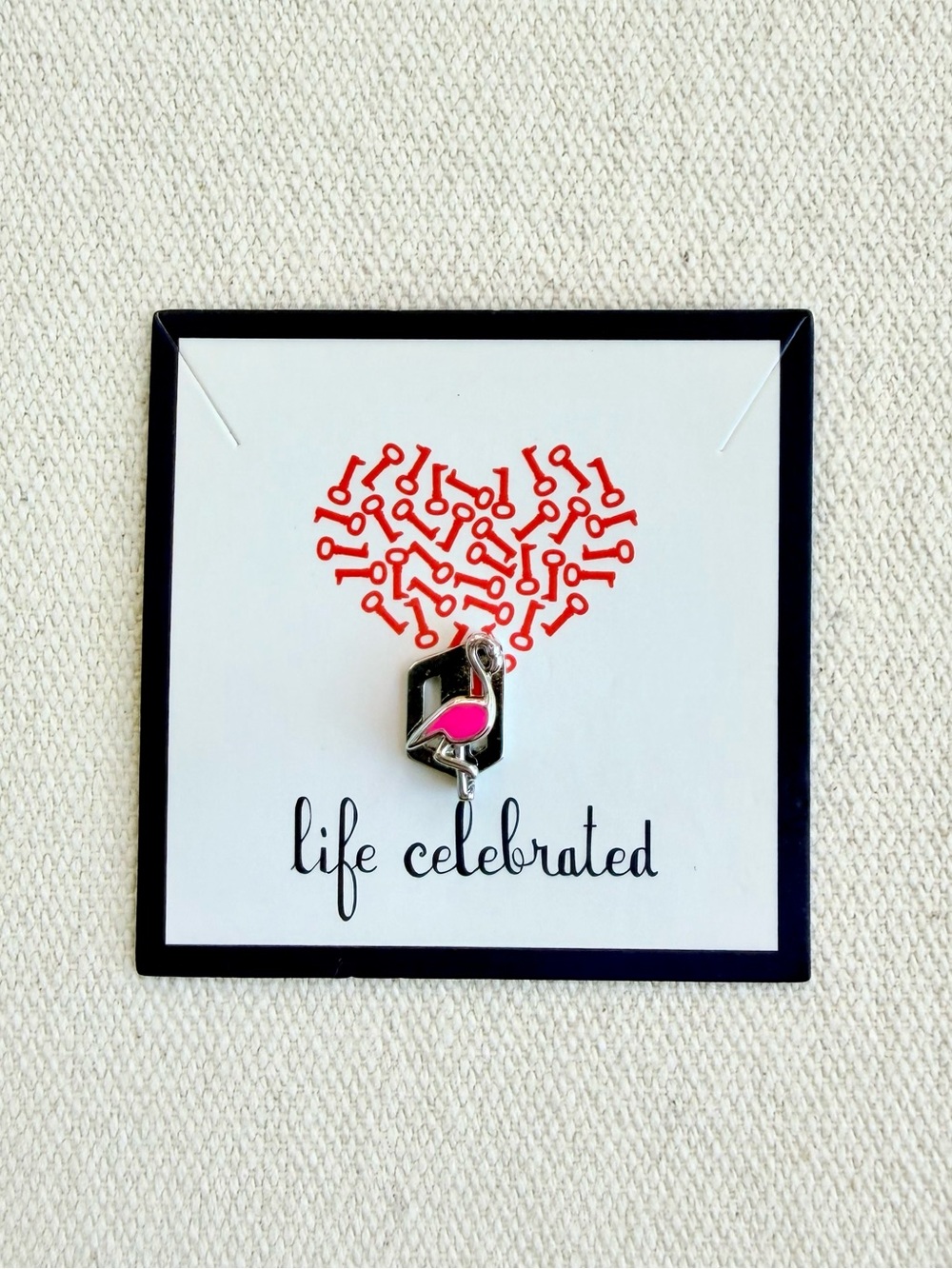 *Pink Flamingo Charm* KEEP COLLECTIVE Retired Silver